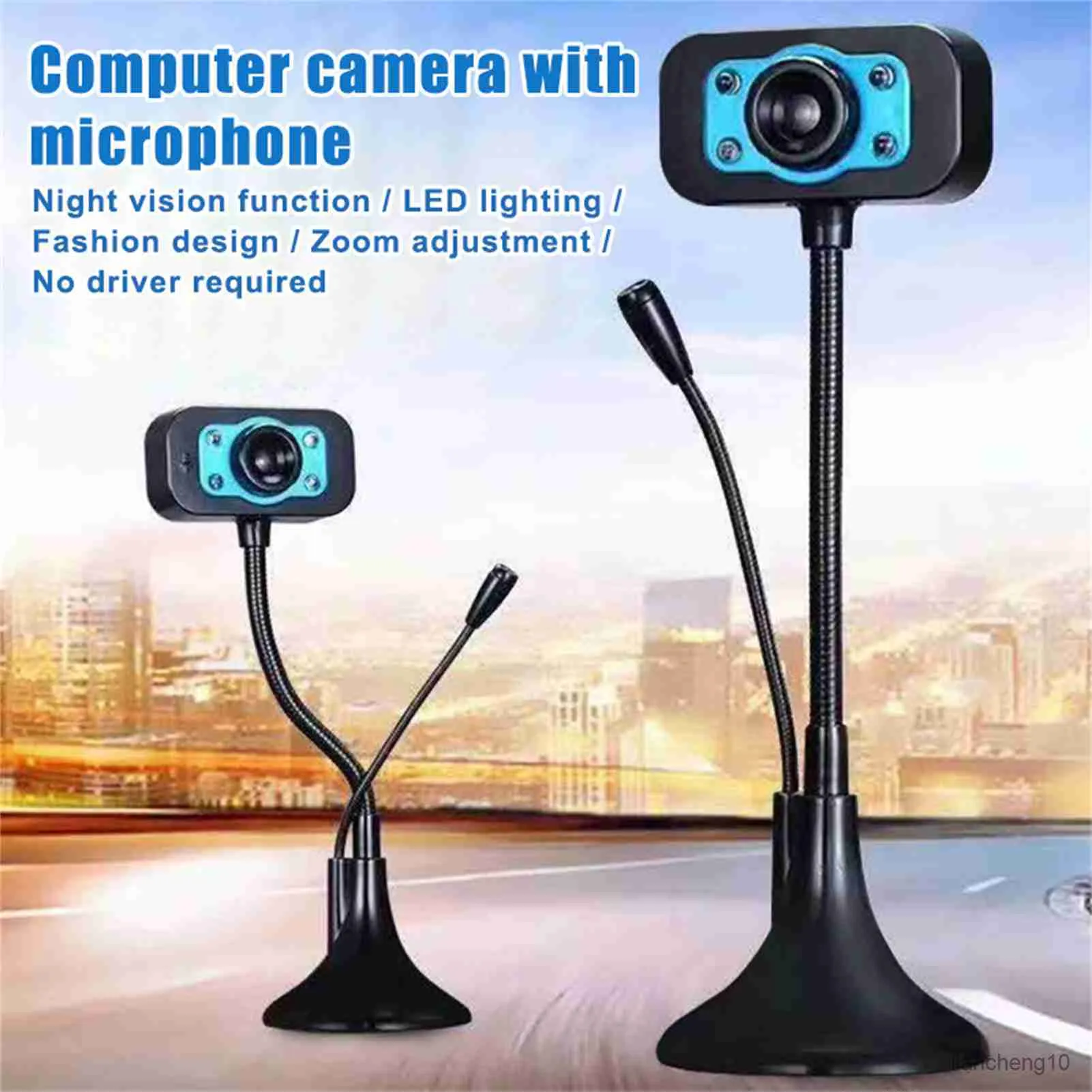 Сенсорная камера веб -камеры с вращающейся веб -камерой микрофона с регулировкой масштабирования, подходящей для домашнего офиса. Использование R230728