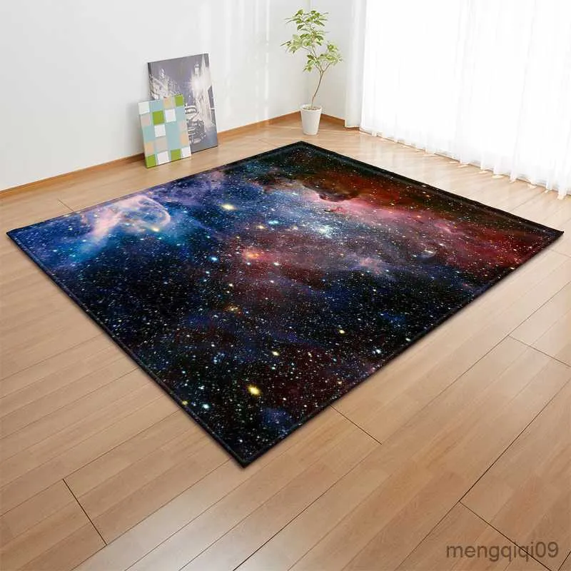 Mattor Galaxy Space Living Room Area Mattor pojkar rum sovrum matta barn lekmatta nebula tryck kök bad golvmatta entré dörrormat r230728