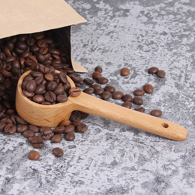 Long Handle Wooden Measuring Spoon Wooden Coffee Spoon Kitchen Soup Spoons Home Kitchen Measuring Tools LX4179