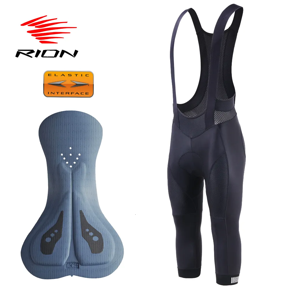 Bisiklet Biber Şort Rion Bisiklet Şort Erkekler 3/4 Pantolon Pro Yolu Biker Şort MTB Bib Şort Yastıklı Bisiklet Tayt Elastik Arayüz Motosiklet Bib 230727