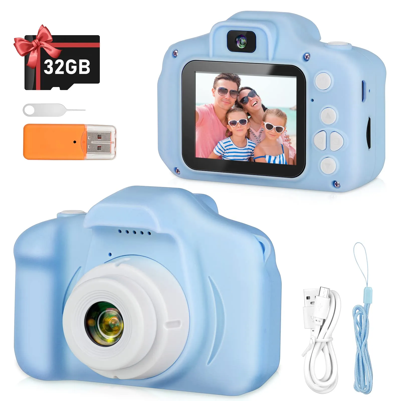 Appareil photo antichoc Selfie pour enfants, cadeau d'anniversaire pour  tout-petits, double caméra pour enfants de 3 à 10 ans, vidéo numérique HD  avec