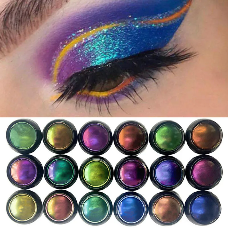 Ombre à paupières caméléon fard à paupières métallique brillant paillettes fard à paupières palette paillettes poudre pigment professionnel yeux maquillage fête cosmétique 230728