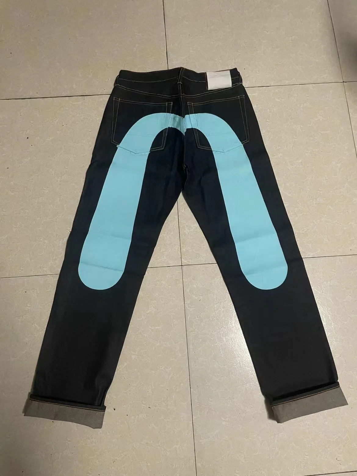 EV Jeans Designer M Evisued Mens Pants Dżinsy Evisulies Haft w kształcie litery M Straight Tube Szerokie nogi marka Pants Hip Hop Y2K Edge Street CA 5334