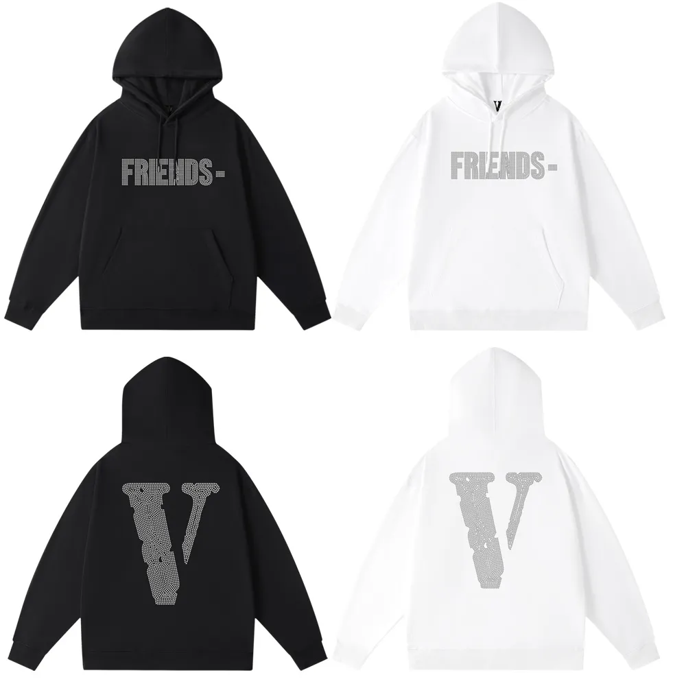 vlone hoodies tracksuit män designer hoodie big v grafiska bomulls hoodies för män ficka långärmad tröjor tryckta långärmad tees topp ficka full zip kvinnor