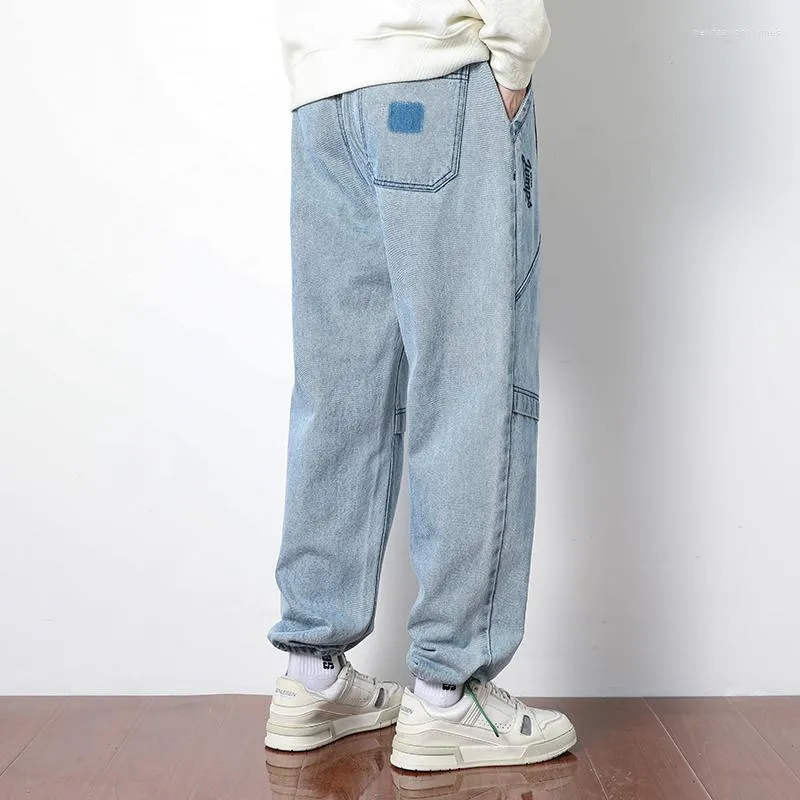 Mens Jeans 8XL Mens Pants Male Loose Plus Size Oversize Wide Leg