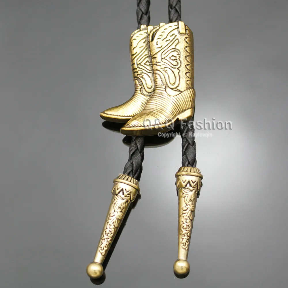 Chokers Cowboy Boots Rodeo Country Western Leather Bolo Bola Tie Line Dance Neck Fashion Jewely Man Pendant Necklace Chain Accessories 230728