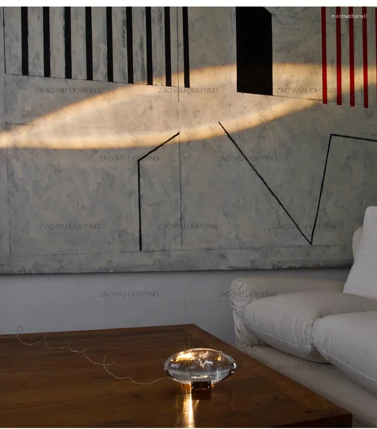 Lámparas de mesa de diseñador italiano Atman, personalidad creativa nórdica, libro para sala de estar, lámpara de escritorio decorativa con proyección de cristal para mesita de noche