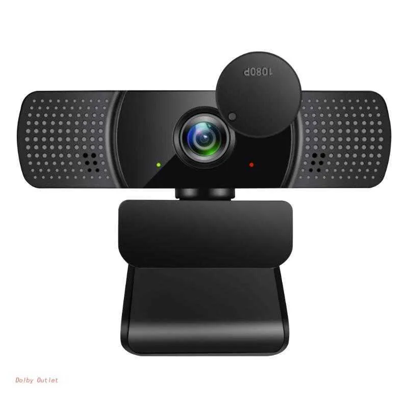 Webcams Webcam ordinateur avec couverture de confidentialité pour ordinateur portable vidéo de bureau 1080P