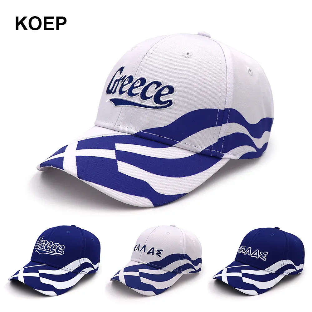 Bola Caps KOEP Atacado Primavera Moda Boné de Beisebol Grécia Bandeira para Mulheres Verão Malha Chapéu Menina Unisex HipHop Chapéus 230727