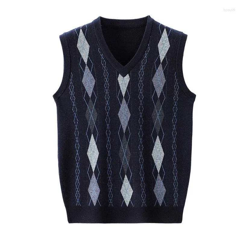 Gilet Da Uomo 2023 Edizione Coreana A Scacchi Maglione Pullover