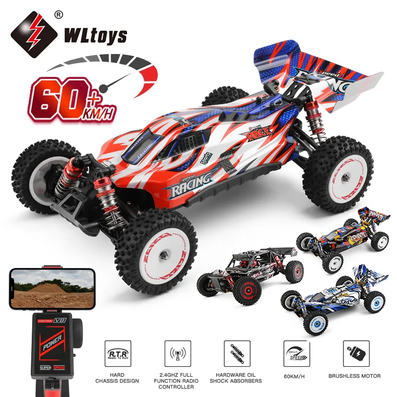 Auto elettrica RC WLtoys 124008 60KM H RC con batteria 3S Professional Racing 4WD Brushless Electric Drift Remote Control Toys 230727
