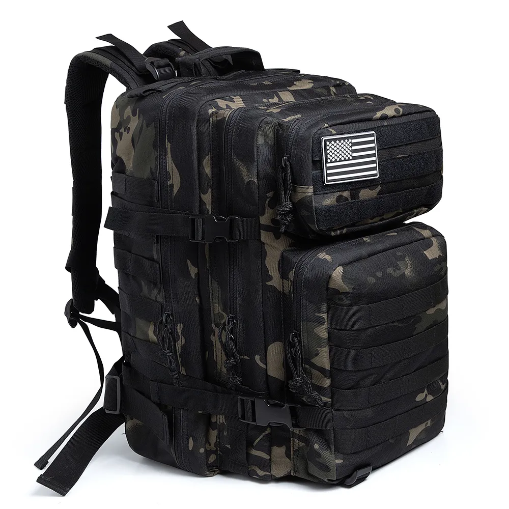 Sacs de plein air 50L Camouflage Armée Sac À Dos Hommes Militaire Tactique Sacs Assaut Molle Sac À Dos Chasse Trekking Sac À Dos Étanche Bug Out Sac 230728