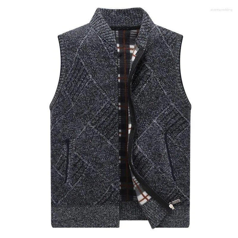 Hommes gilets hiver hommes pull tique polaire tricoté Cardian gilet mâle décontracté gilet pour hommes sans manches Clotes