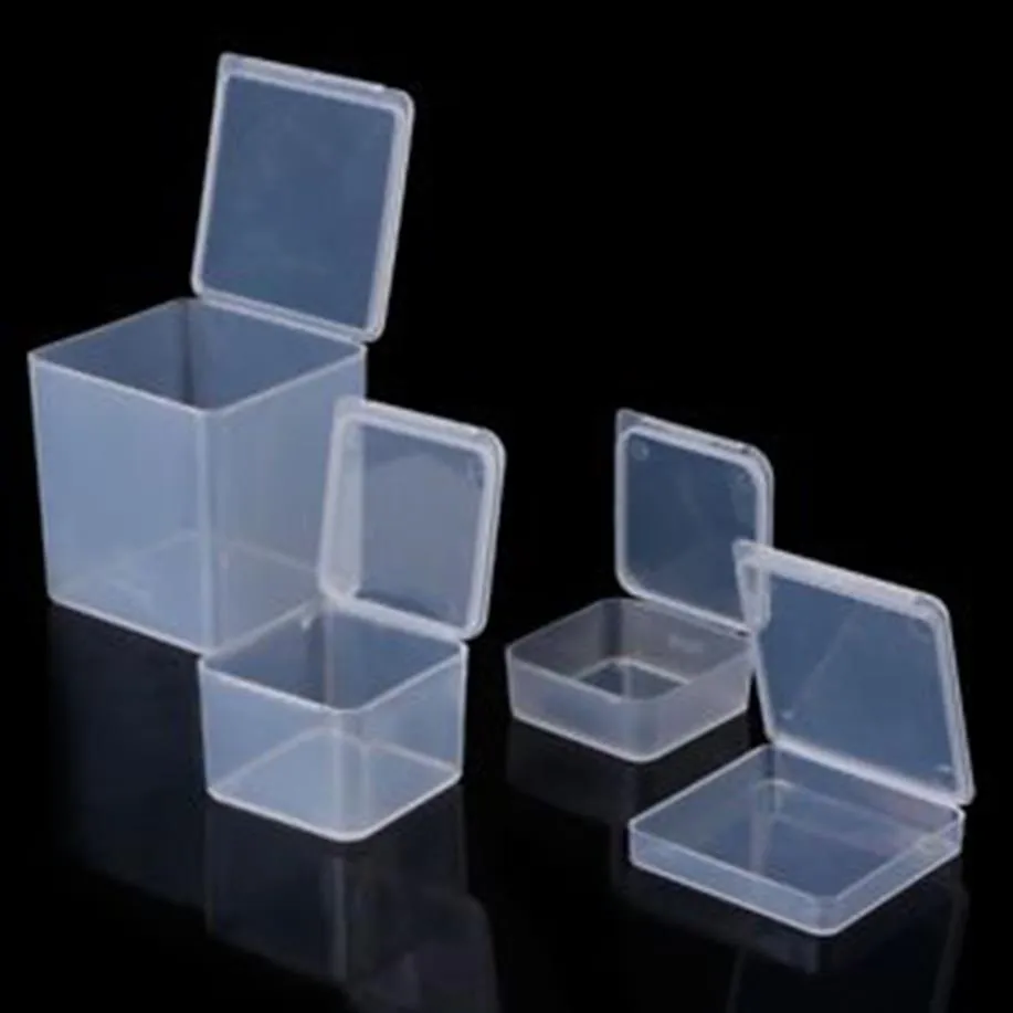 Small Square Clear Plastic Storage Box Transparent Jewelry Storage Boxes Creative Beads Crafts Case Containers271G