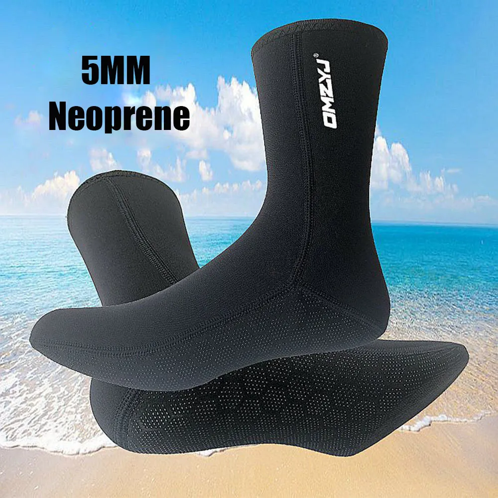 Surfing Booties High Cut Neoprene Socks 5mm Beach Volleyball Socks för dykning Simstrumpor Surfing Snorkling Fishing Water Boasties Sock 230727