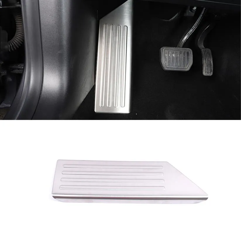 For Tesla Model 3 2017-2020 Car Accessories Driver Foot Rest Pedal Pad Cap Cover Sticker Frame Interior Molding Trim Decoration217p