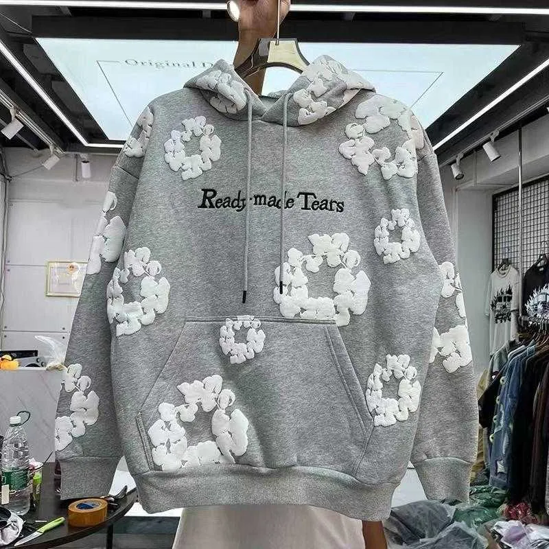 Falection Mens Readymade Denim Tears Hoodies women womens Flower