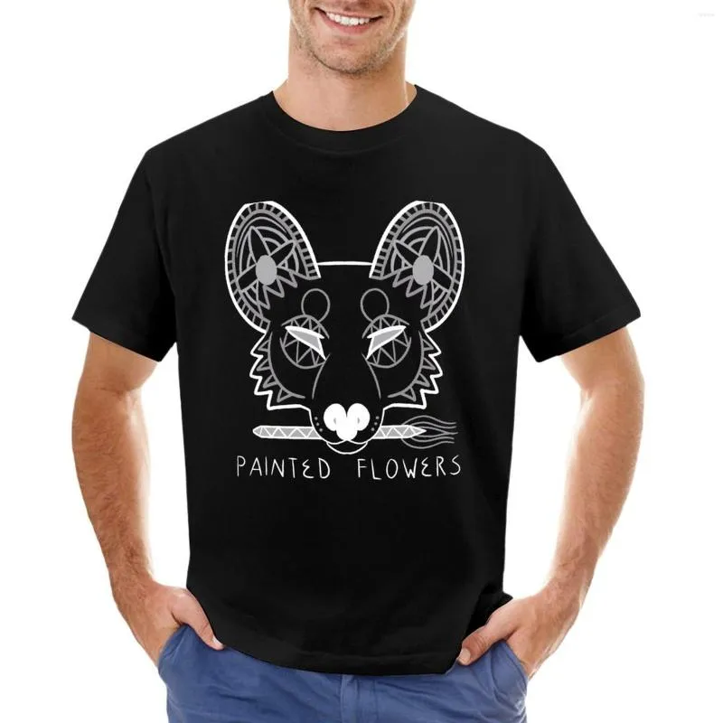Herren-Tanktops, bemaltes Blumen-Logo (dunkel), T-Shirt, kurzes Jungen-Shirt mit Animal-Print, Sommer-Top, Herren-Workout-Shirts