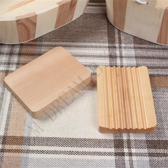 Wooden Natural Bamboo Soap Dishes Tray Holder Storage Soap Rack Plate Box Container Portable Bathroom Soap Dish Storage Box