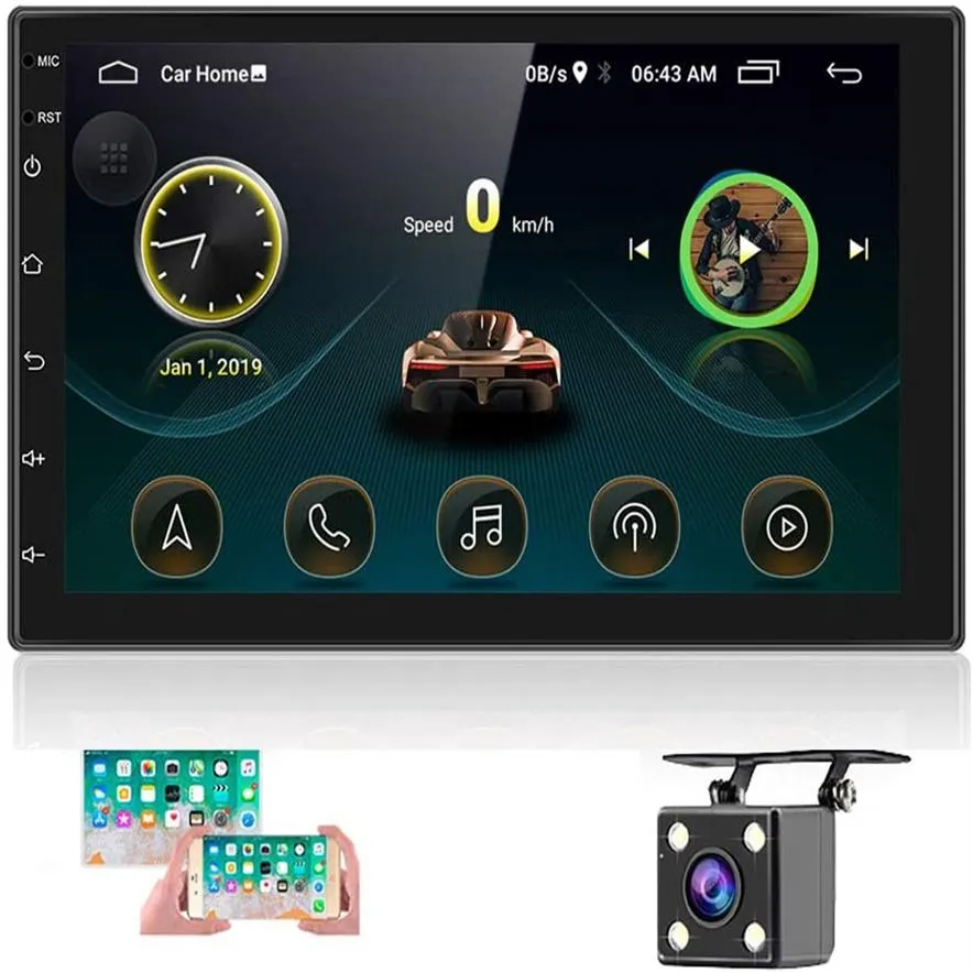 Vehicle tracking system Car GPS navigation 7 inch Android Car Stereo Multimedia Player with carplay256L
