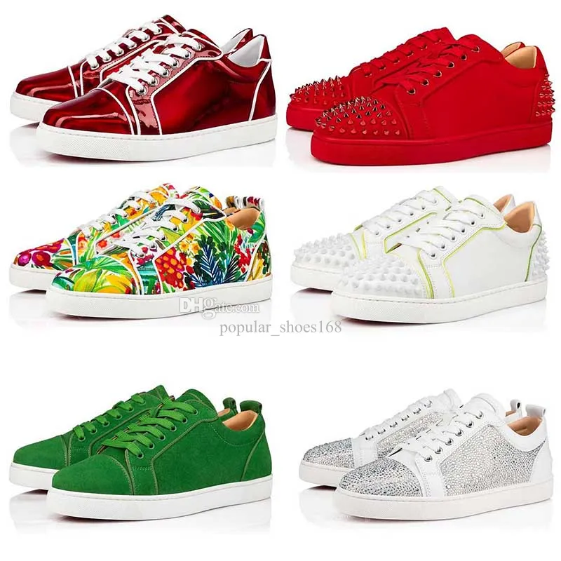 Baskets de créateurs Loubutins Christian chaussures rouges chaussures de sport en daim pour femmes chaussures habillées baskets FAV Fick A Vontade populaires pointes en cuir de veau rétro.