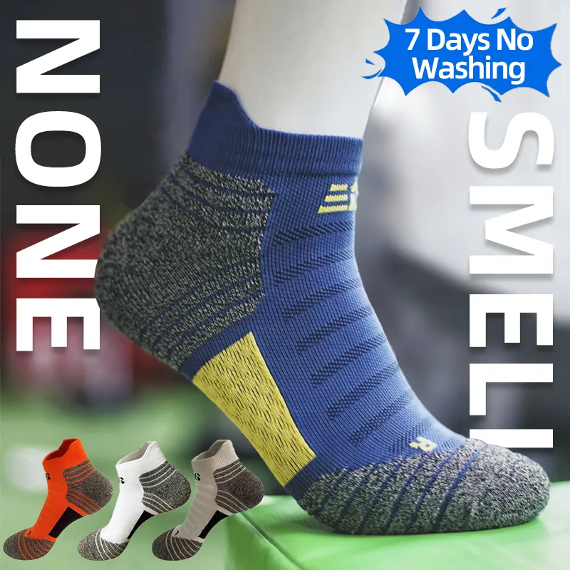 Mens Socks Deodorant Antibacterial Nano Copper Fiber Sports Socks for Men MTB Cycling Bicycle Basketball Sock Running Climbing Summer 230729