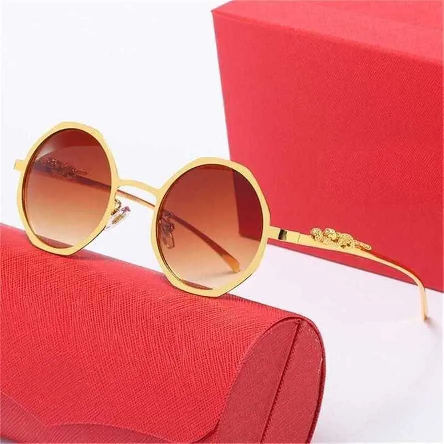 50% de réduction sur les lunettes de soleil 2023 Leopard en trois dimensions pour le léopard complet Men Personnalité Street Photo Polygon Optical Lunes Womenkajia Nouveau