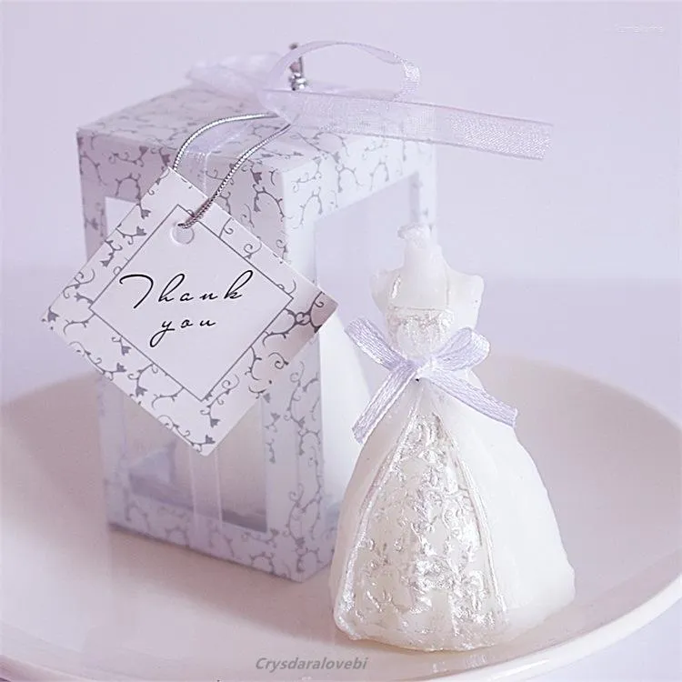 Gift Wrap 24pcs High Quality Wedding Bride Dress Candle Favor Gifts For Guest Souvenirs