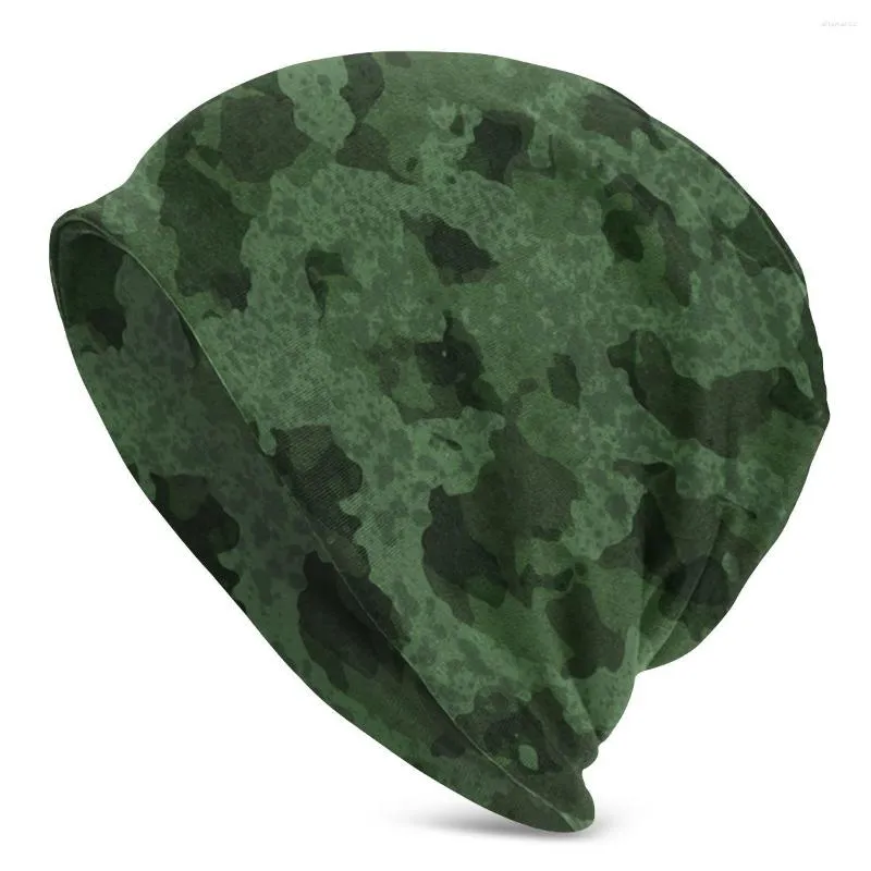 Boinas Camuflaje salvaje en sombreros verdes Goth Otoño Invierno Street Skullies Gorros Gorro Unisex Hombres Mujeres Homme Cálido Sombrero de punto de doble uso