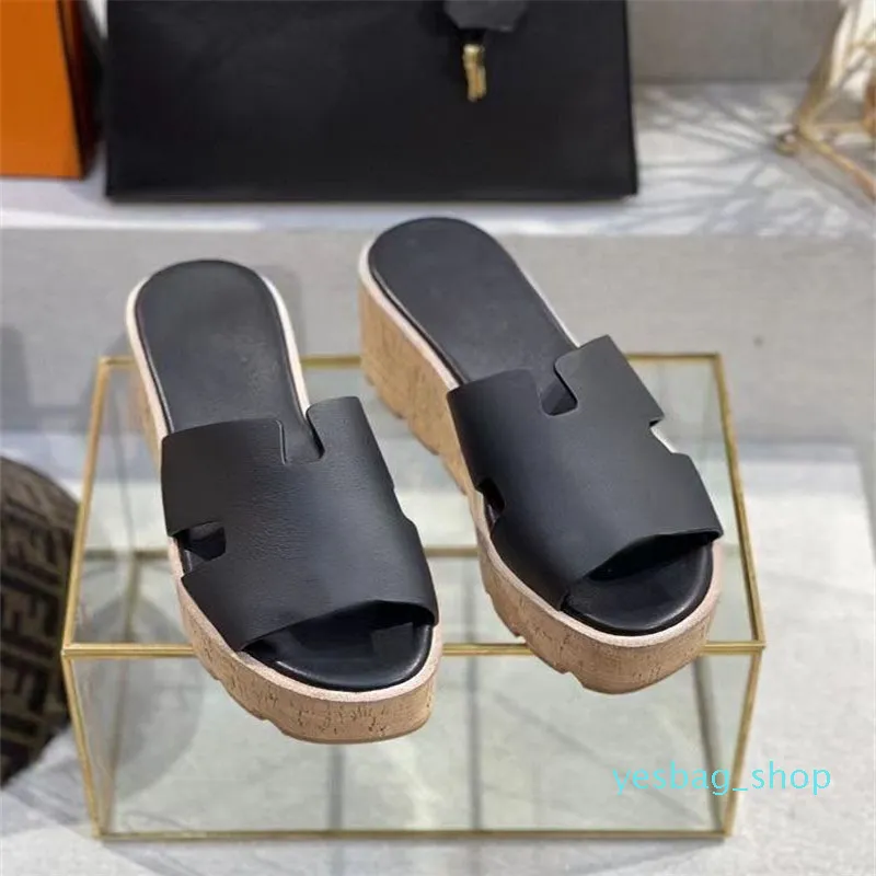 Zomer sandaal wedges flats wedge slipper 30mm sandalen Hoge Hakken Flip Flops Schoenen Platform Rubber Sandaal Leer Shoal Casual 35-40