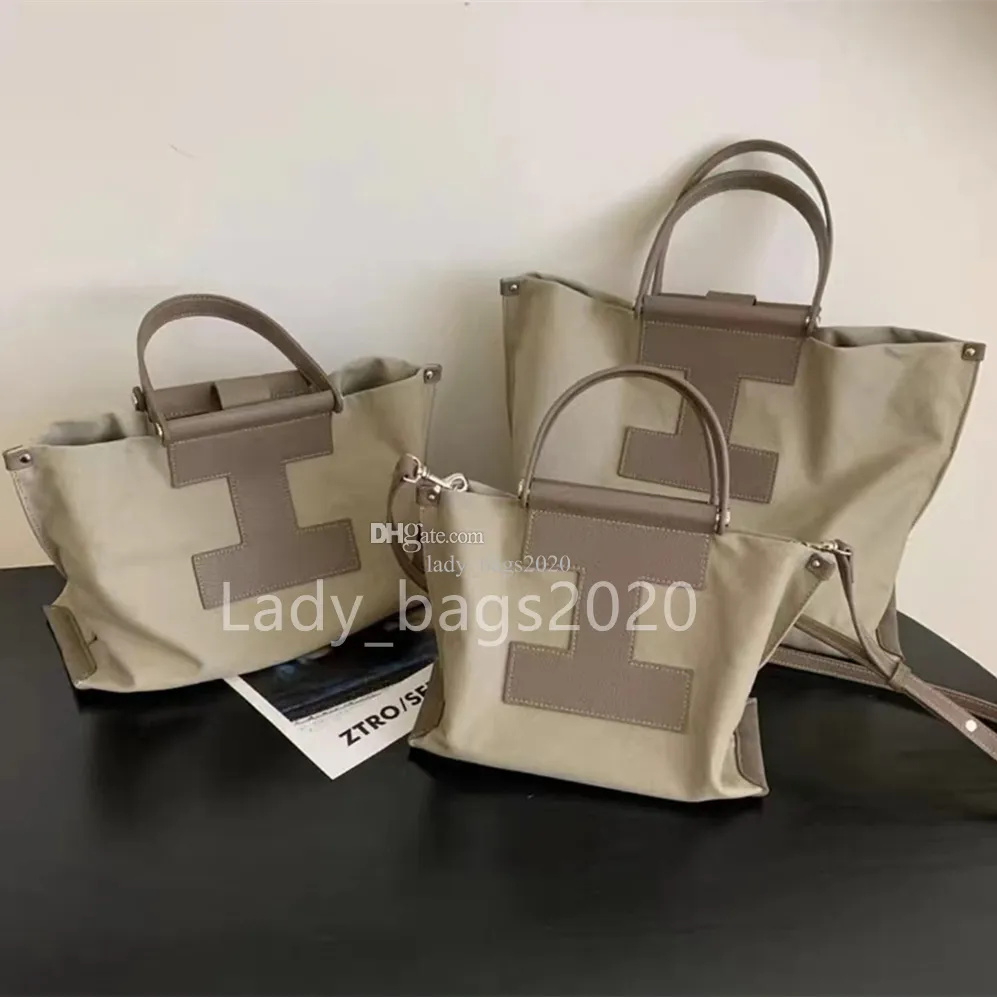 Borsa Iacucci Tela Borse di grande capacità Designer cosmetico Portamonete stampato Portamonete Tote Borsa shopping a tracolla Borsa in cotone con cerniera per esterni 3 dimensioni