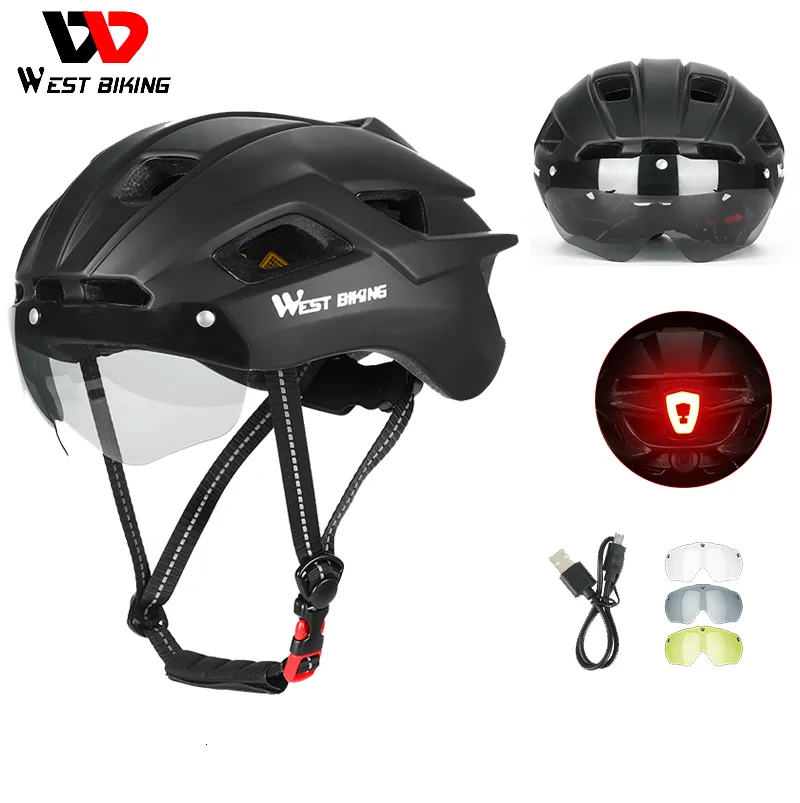 Cykelhjälmar hjälm Mens Electric Scooter med glasögon solglasögon män motorcykel mtb väg cykellats säkerhet cap casco 230728