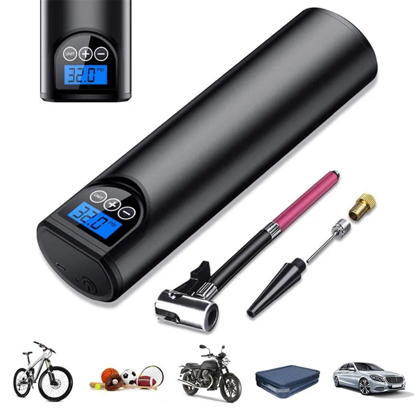 Compresseur portatif électrique outils de véhicule 150PSI gonfleur d'affichage à LED de pompe gonflable tenu dans la main pour les balles de moteur de jouet de pneu de vélo automatique2864