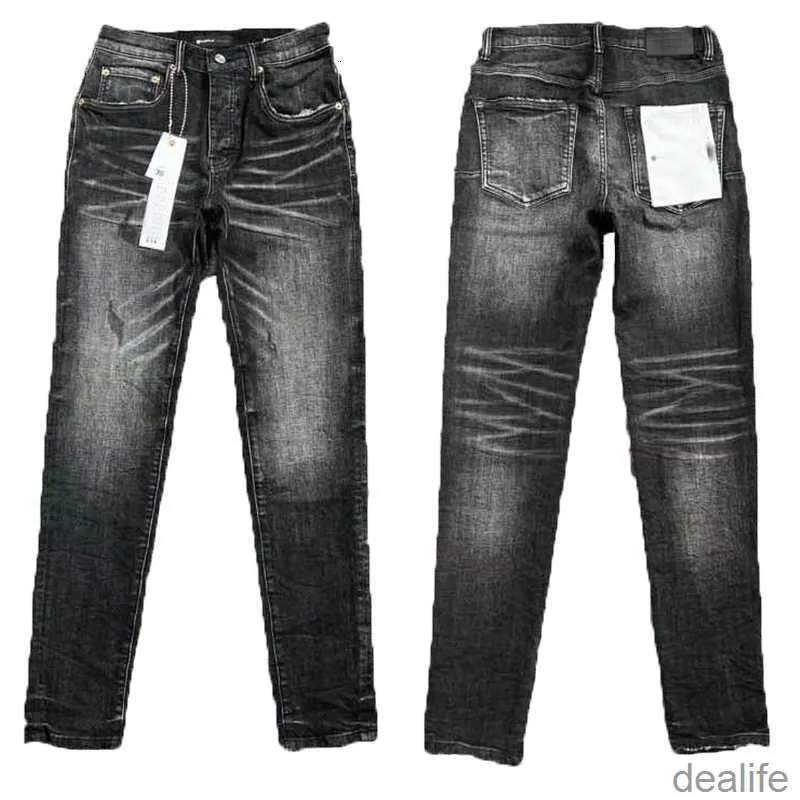 Jeans firmati viola Moda di marca Mens Jean Distressed Motorcycle Biker Rock Skinny Slim Strappato Hole Lettera Pantaloni di jeans Hip Hop di alta qualità Mxfi