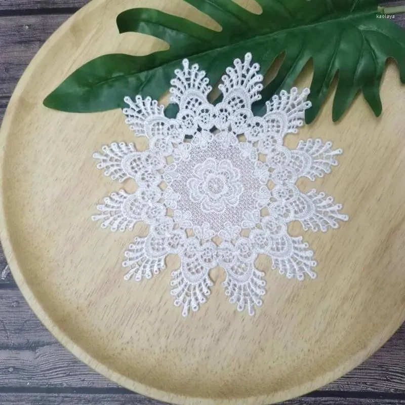 Bordmattor Doily Mat Christmas Placemats Cup Pad Coasters Bomullsspetstyg Virka plats för kök Placemat PW13