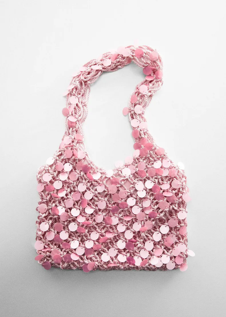 Plastik Pailletten Dekor Handtasche glänzende Handtaschen rosa Bag Frauen kleine Einkaufstaschen Bling Fashion Lady Eimer Abend Taschen Mädchen Glitzer Geldbörsen