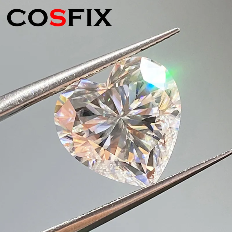 Diamanti sciolti COSFIX Pietre sciolte con taglio a cuore raro D Colore VVS1 Diamanti certificati a forma di cuore rosa blu 230728