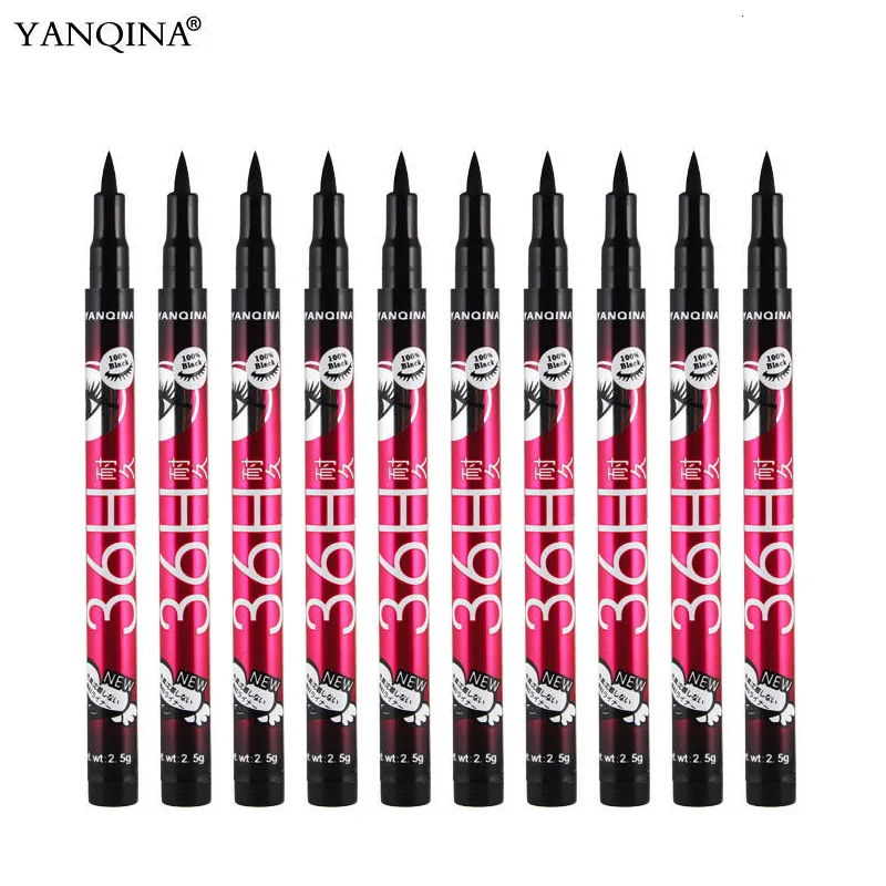 Eye ShadowLiner Combination 12pcsset YANQINA Lasting 36H Liquid Eyeliner Pencil Waterproof Black Easywear Liner Pen Cosmetic 230728