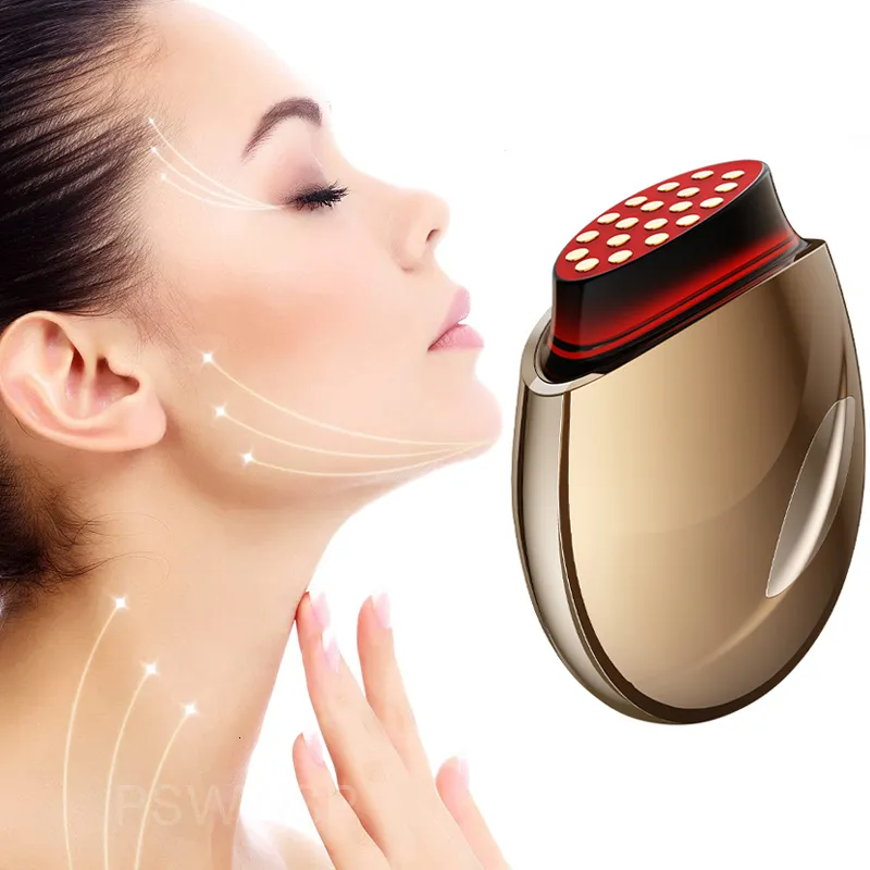 Face Massager Collagen Regeneration EMS Beauty Instrument Red Light Lifting Tighten Cannon Skin Rejuvenation Machine 230728