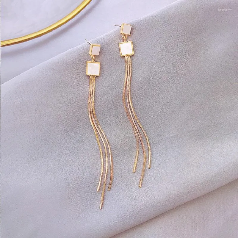 Boucles d'Oreilles Carré Long Gland Coréen Net Rouge Tempérament Femme 2023 Mode Simple