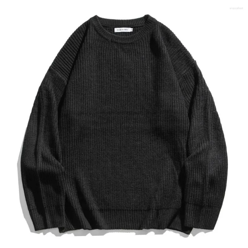 Мужские свитера Pure Color Solid Pare одежда винтажная вязаная ретро -свитер Harajuku Мужская одежда тянут топы Homme приятный пуловер