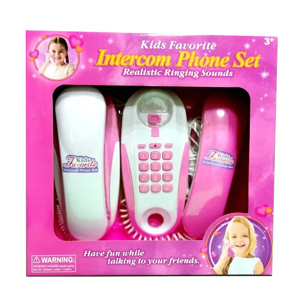 Strumenti Workshop Bambini Bambini Giochi di imitazione Citofono Set telefonico Giocattolo interattivo Set telefonico 2 telefoni che squillano Parla tra loro 230729