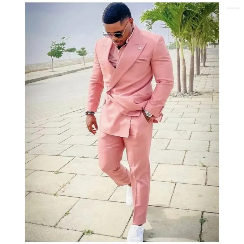 Luxury Mens Full Double Breasted Pink Suit Set Latest Design, Slim Fit,  Perfect For Weddings, Summer Holidays, And Formal Events Groom Clothing  From Baxianhua, $93.9