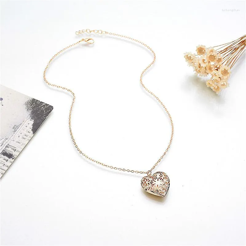 Pendant Necklaces 1piece Fashion Tiny Necklace Heart Dainty Rose Golden Shine Color Choker For Women