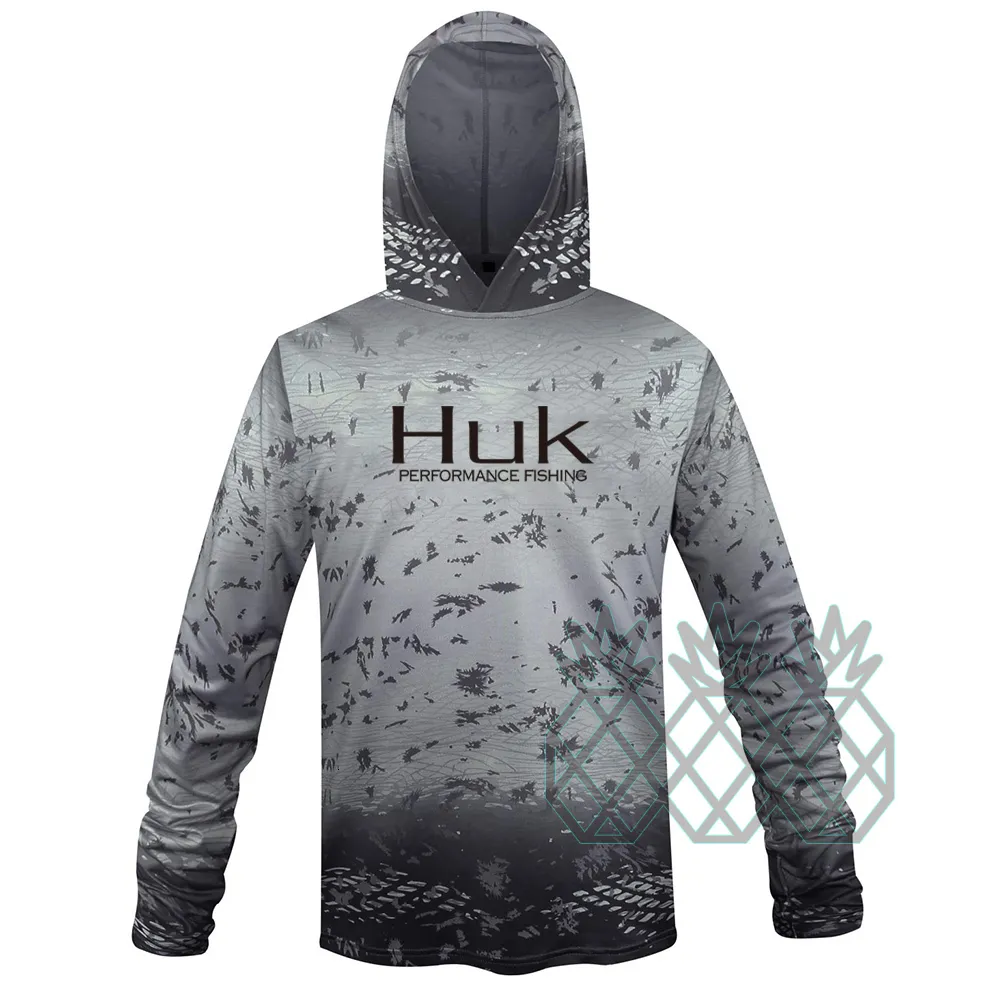 HUK Men's Fishing Hoodie - UPF 50 Sun Protection With Mesh Vents