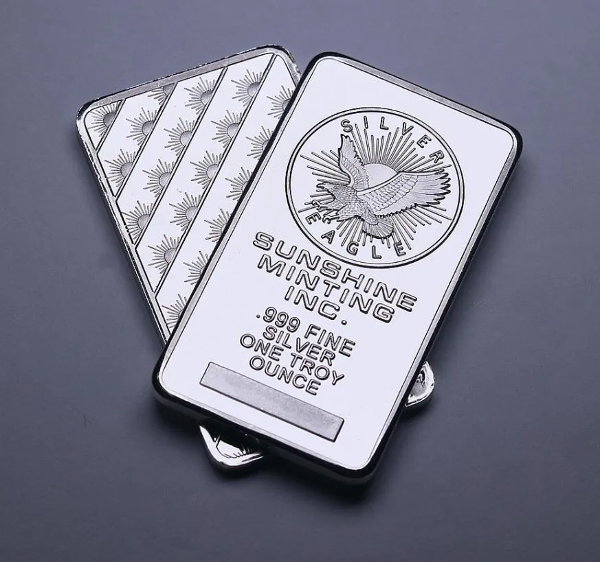 / set Cadeaux 1 oz Sunshine Minting Silver Bar American Silver Bullion No Magnetic silvering Bar.cx