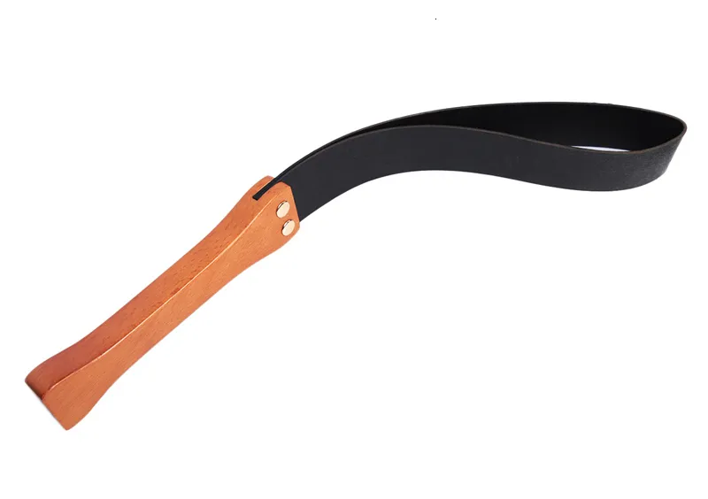 Fekete Flogger Bőr Bdsm Korbács Fa Nyéllel Veregető Evező Szolga Felnőtt Szexjátékok Női Kötözéshez_voghion.com