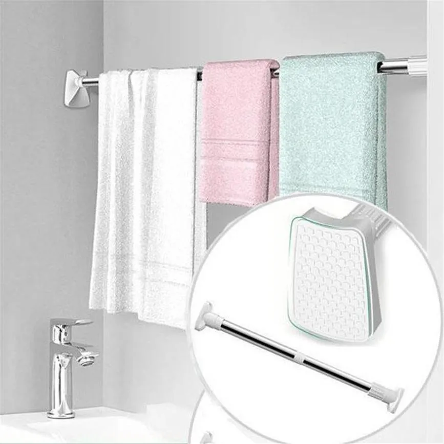 Rideaux de douche Réglable Vêtements Tringle Vêtements Séchage Penderie Rideau Salle De Bains Serviette 50 À 98 cm En Acier Inoxydable298S