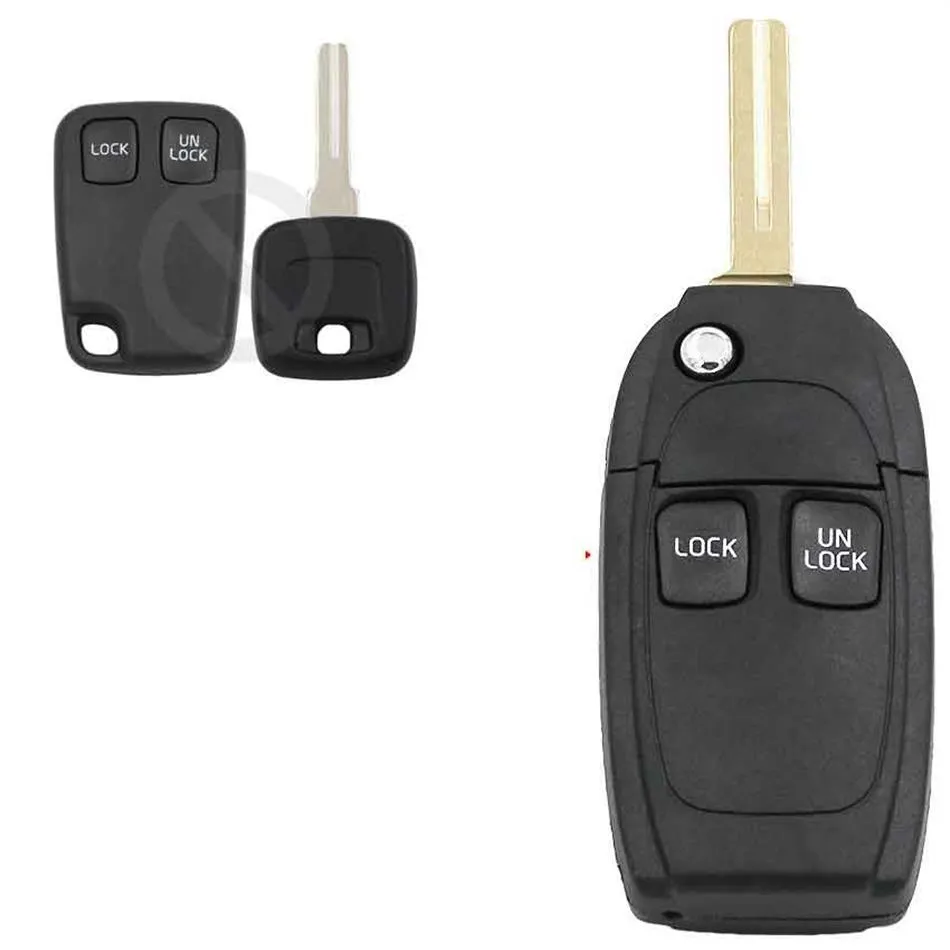 Button Conversion Remote Key Case Shell Car Key Housing For Volvo C70 S40 S60 S70 S80 S90 V40 V70 V90 XC70 XC90 Uncut Blade264i