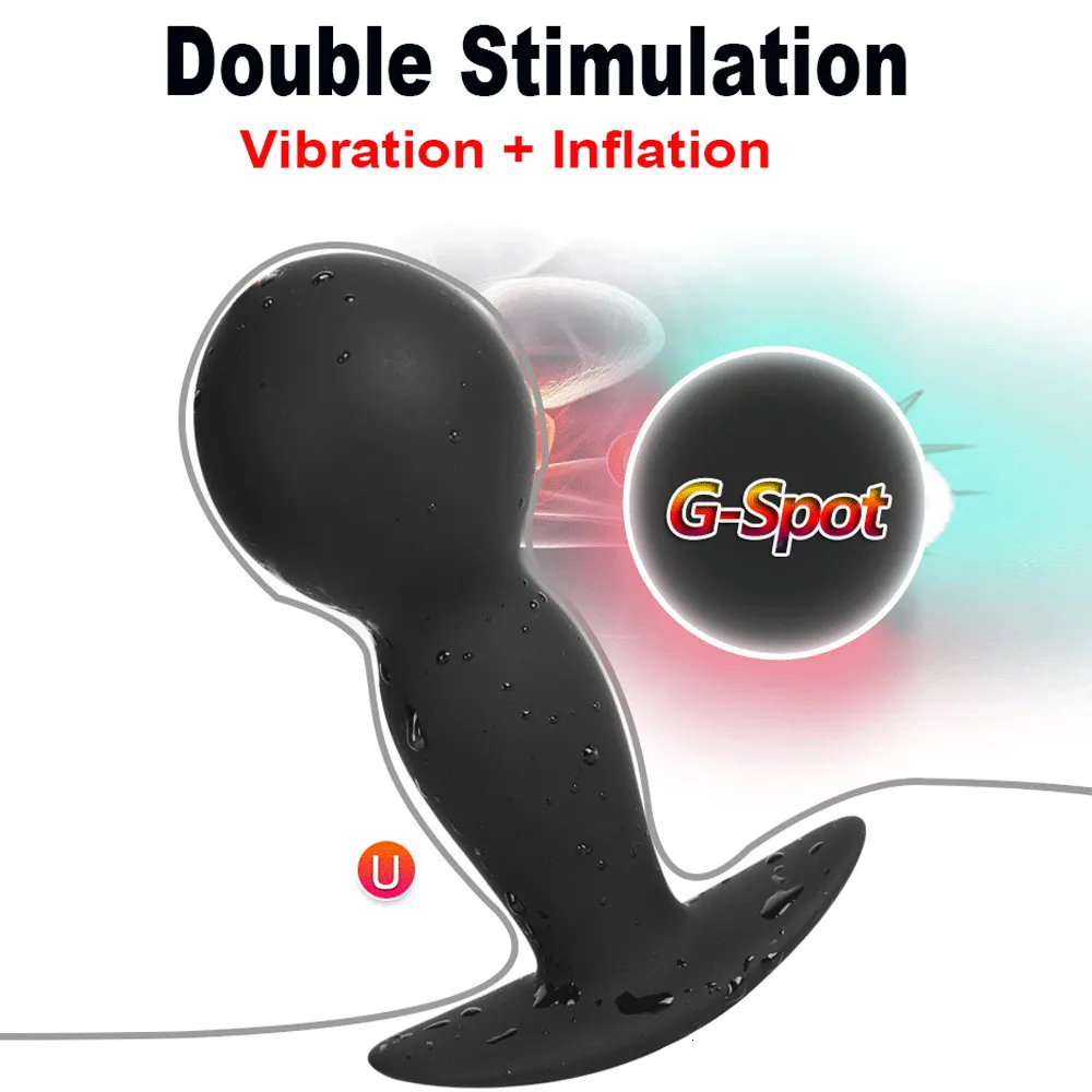 Anal Toys 2 i 1 Vibration Inflation Anal Plug Silicone Anal Dilator Prostate Massager Wearable Vibrator Anal Sex Toys for Adult 230728